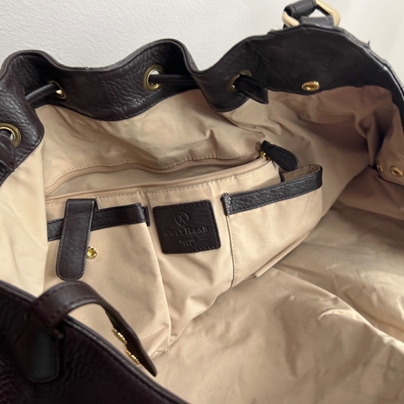 Cole Haan Dark Chocolate Brown Leather Top Handle Zip Closure - beautiful/roomy - Picture 7 of 16